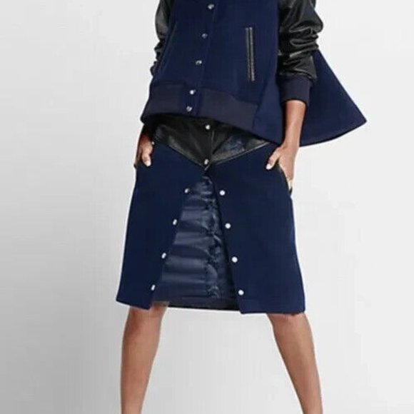 Nike Lab x sacai Windrunner Lace Inset Letterman Midi Skirt - Picture 5 of 6